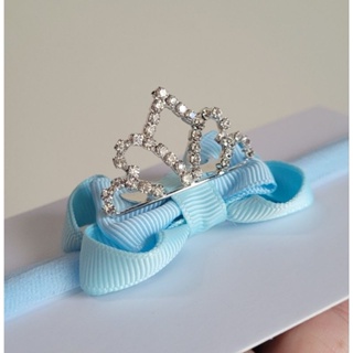 Laço Cinderela MICRO - 5CM - Princesa - Laço Luxo Com Coroa - Todo Azul em Oferta na Shopee