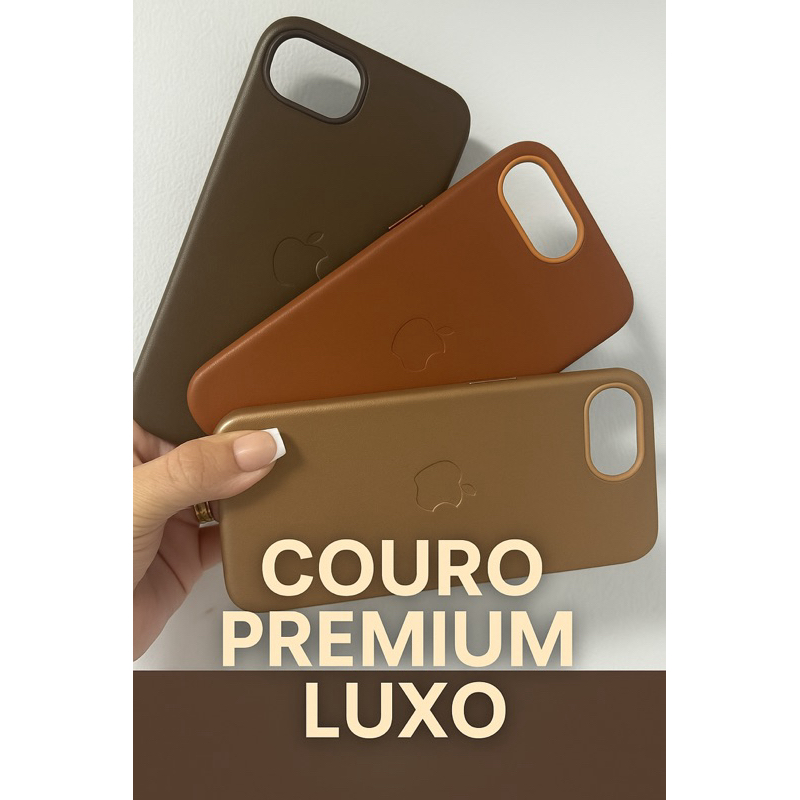 Capa compativel iPhone 16E/17E Tipo Couro Premium | Carregamento Indução (couro)