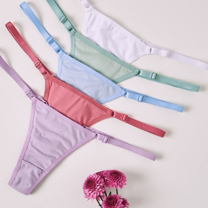 Kit 10 Calcinhas Fio Dental com Regulagem em Microfibra Lingerie Moda Intima em Oferta na Shopee