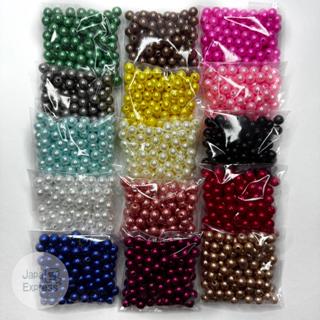 300 unidades Pérola Colorida 8MM ABS com Furo passante artesanatos e customizações variadas miçanga em Oferta na Shopee