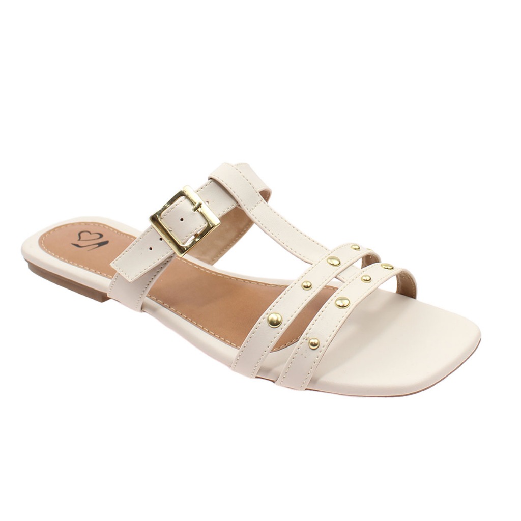 Sandália Rasteira Tamanho Especial Numeração 40 41 42 43 44 45  Off White 2040-3