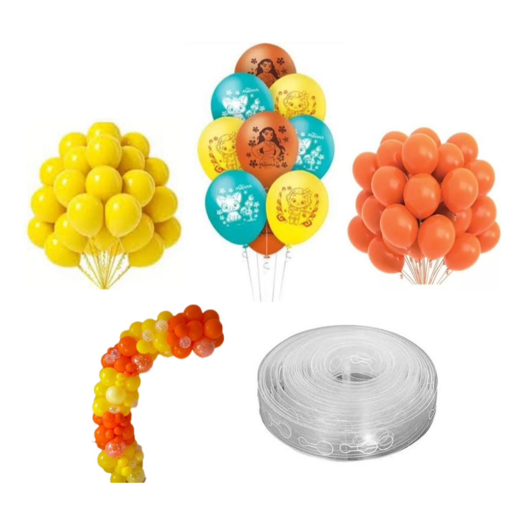 Kit Arco De Balões Moana 85 Bexigas + Fita Arco De Balões