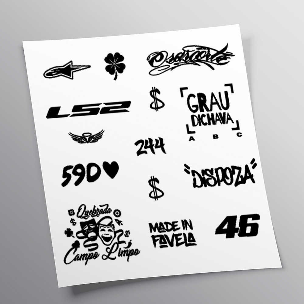 kit 14 Adesivos Quebrada Campo limpo Made in favela Osascorte dispoza Ls2 46 Asa Cifrão Grau dichava trevo 59D em Oferta na Shopee