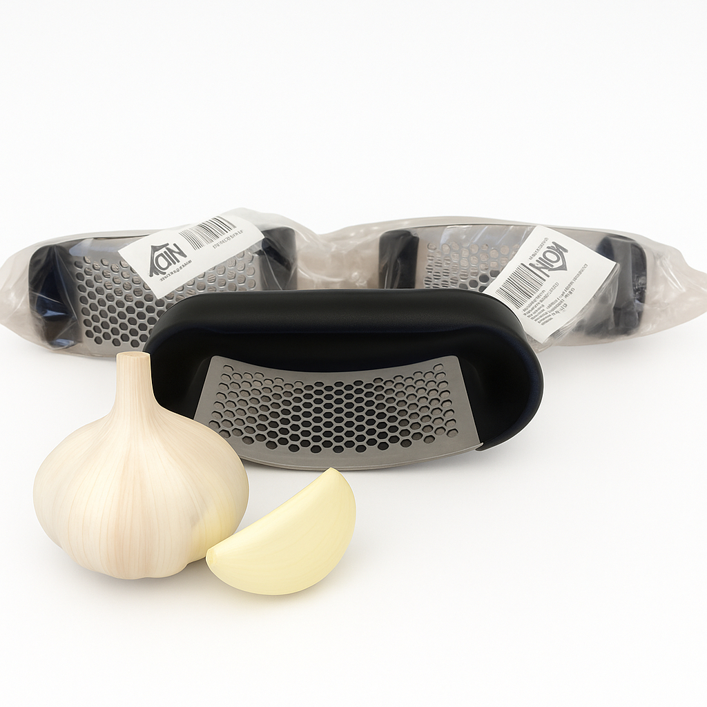 Triturador Amassador De Alho Manual Plástico E Metal Preto em Oferta na Shopee