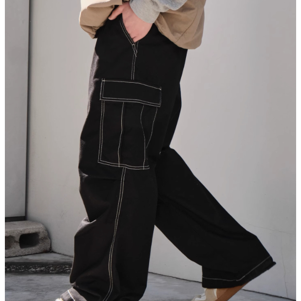 Calça Cargo Caqui,Preto, Bege Sarja Skate C/ Elástico