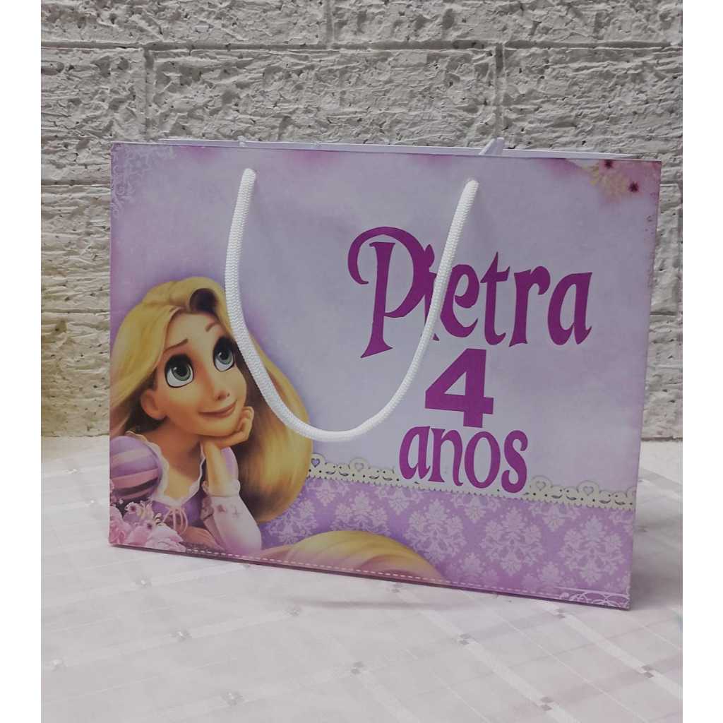 Sacolinha Personalizada princesa Rapunzel pegue e monte/ Sacola surpresa Aniversário  Rapunzel