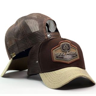 BONÉ COUNTRY ORIGINAL AGRO TELINHA SERTANEJO RURAL ABA CURVA COM REGULADOR DE PLÁSTICO em Oferta na Shopee