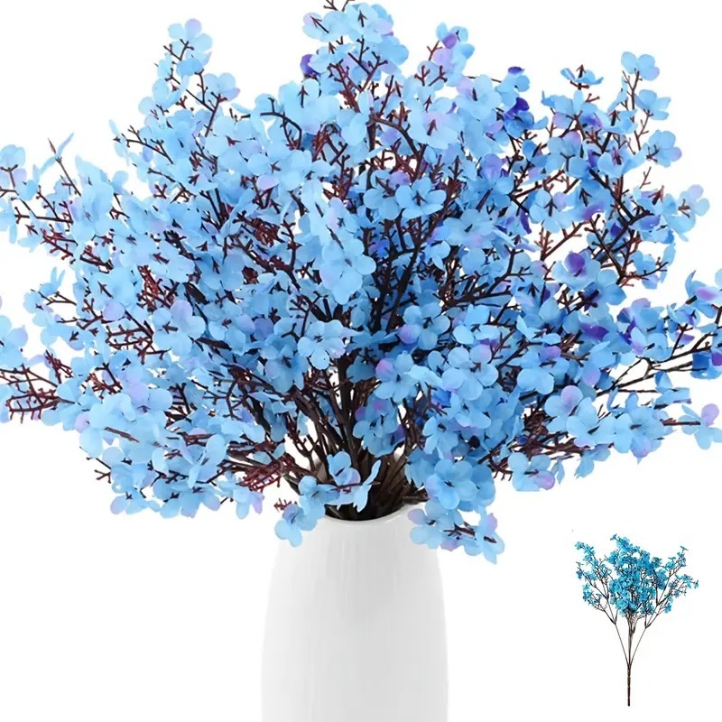 Buque De Flor Artificial Cerejeira Mosquitinho Para Decoração Montagem de Arranjos - A-500 Azul