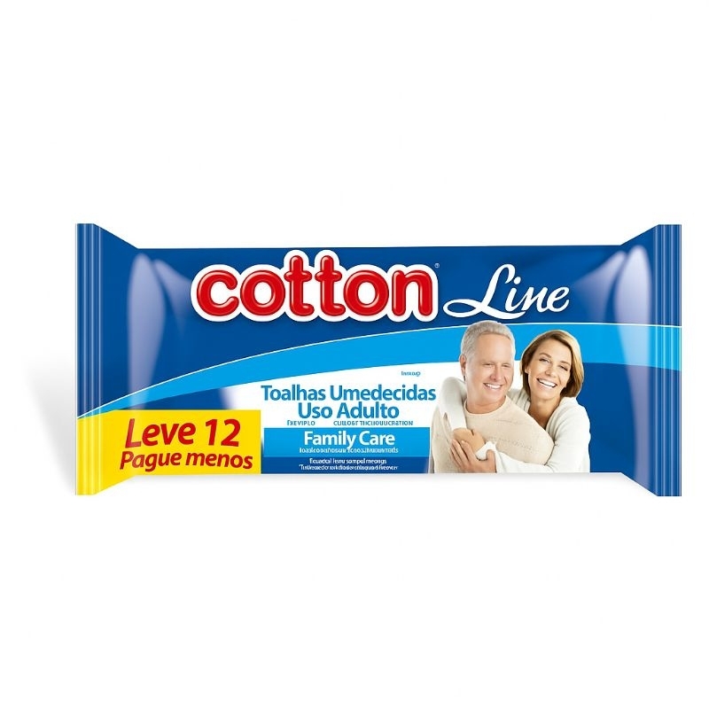 Kit 480 Toalhas Umedecidas Adulto Cotton Line Family Care 12 Pacotes