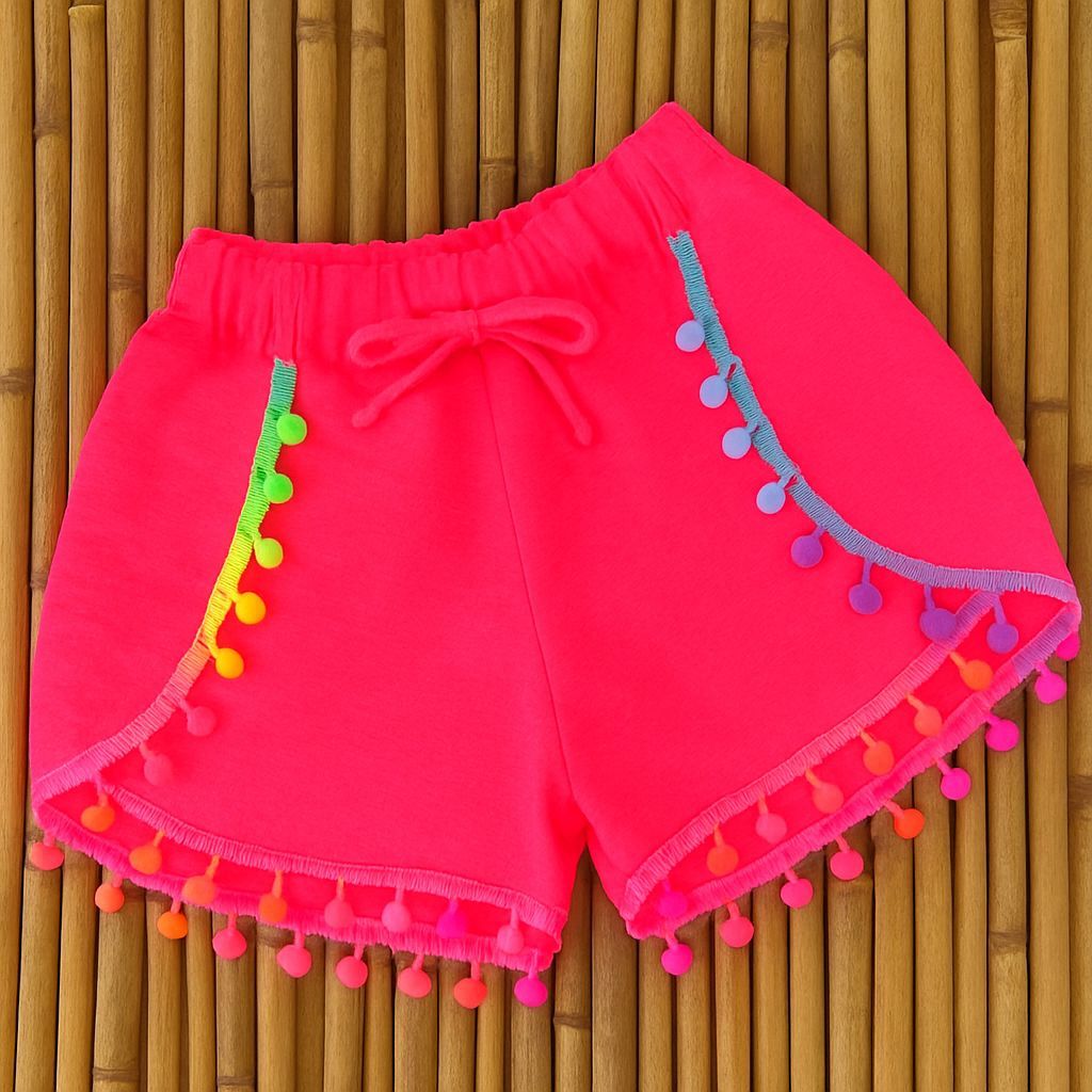 Short | Shorts | Short Infantil Menina | Short Infantil | Short de Praia | Short Saída de Praia | Shortinho | Pompom
