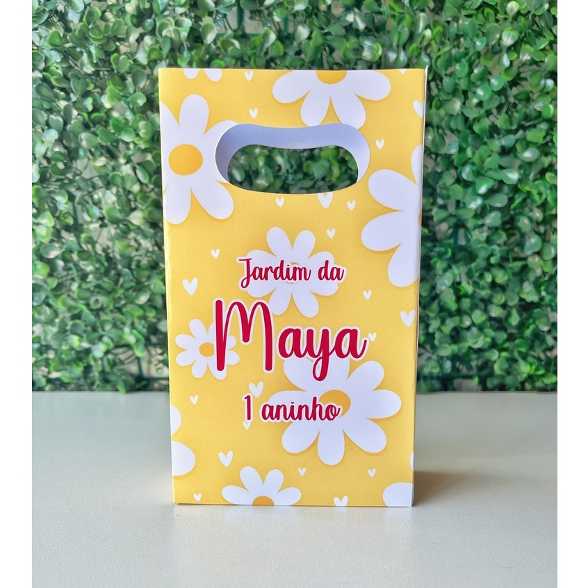 Sacolinha personalizada Margarida / Mimos de Aniversário Lembrancinhas (PEGUE E MONTE)