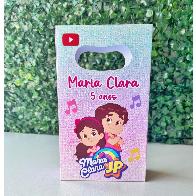 Sacolinha personalizada Maria Clara e JP Mimos de Aniversário Lembrancinhas (PEGUE E MONTE)