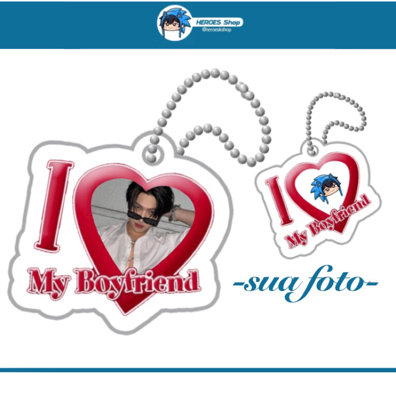 CHAVEIRO PERSONALIZADO I LOVE MY BOYFRIEND/GIRLFRIEND em Oferta na Shopee