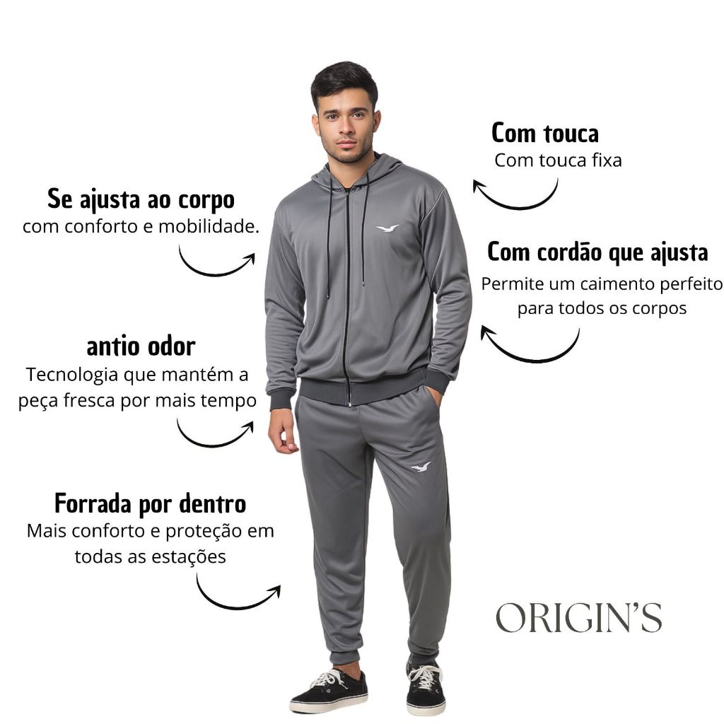 Conjunto Agasalho Chimpa Estampa Origin's Para Esportes Conjunto Agasalho Chimpa Estampa Origin's Para Esportes
