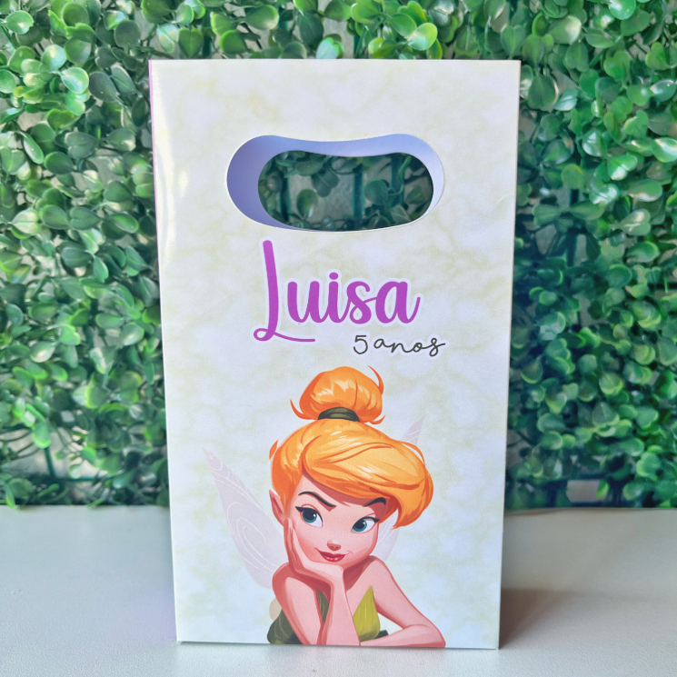 Sacolinha personalizada TINKER BELL/SININHO Mimos de Aniversário Lembrancinhas (PEGUE E MONTE)