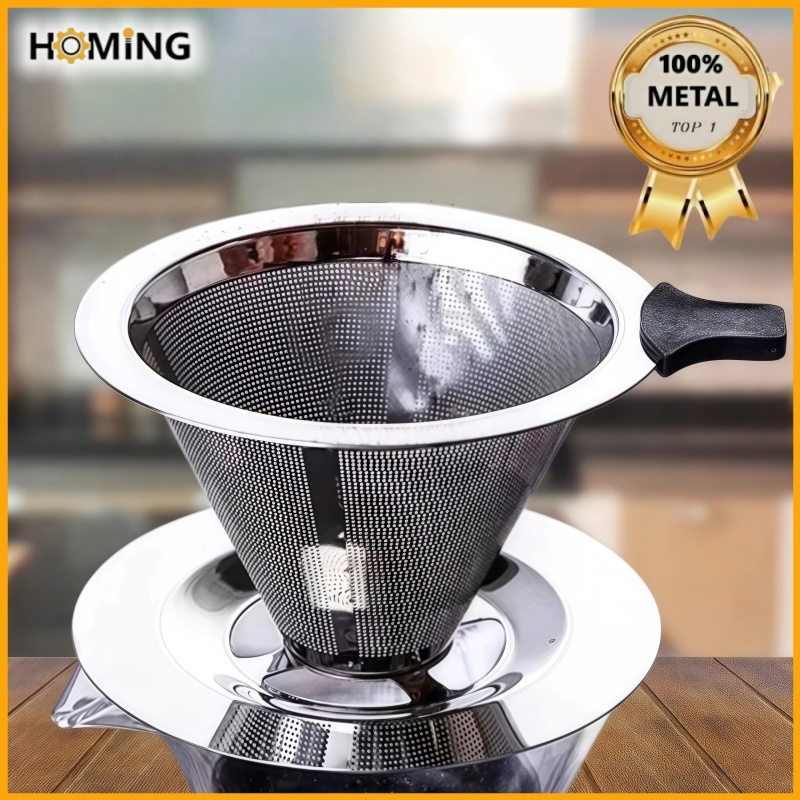 14/13/12CM Filtro Café Coador Mini Inox Sem Uso Papel Reutilizável Alta Densidade Malha Fina Lavável