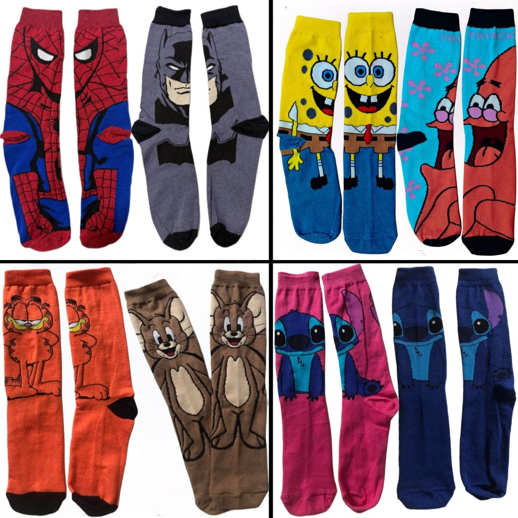 Kit 2 Pares de Meias Divertidas Adulto – Personagens | Unissex em Oferta na Shopee