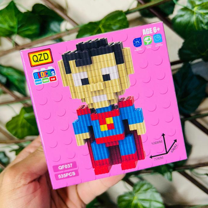 Mini Blocos de Montar Super Homem 535 Peças Blocos De Montar Brinquedos Diversão Marvel Super Man