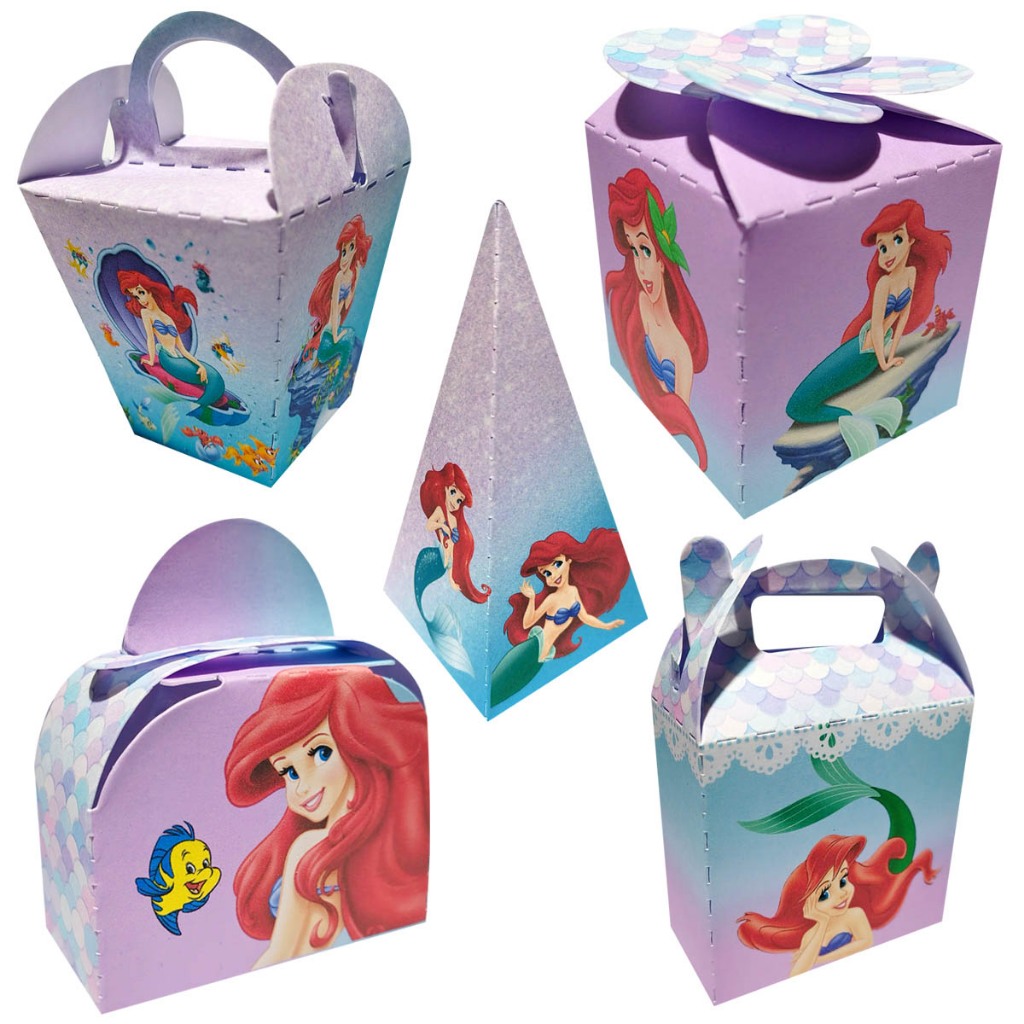 Caixinhas Tema Sereia Ariel Sem Personalização em Oferta na Shopee