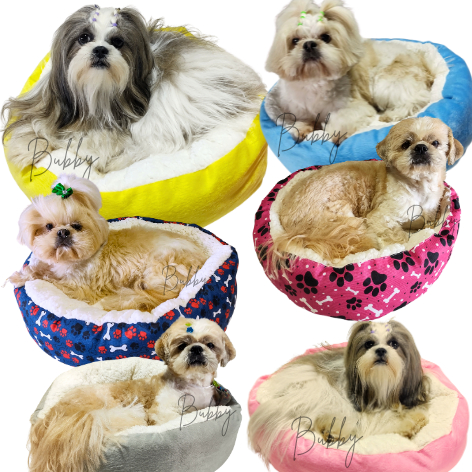 Cama Pet Redonda Sherpa Nuvem Inverno Confortável  Pelúcia Para Cachorro e Gato 50x50 Cores