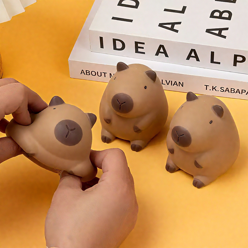Brinquedo Capivara Fofo Squishy Antiestresse - Macio e Elástico, com Diversão no Alívio do...