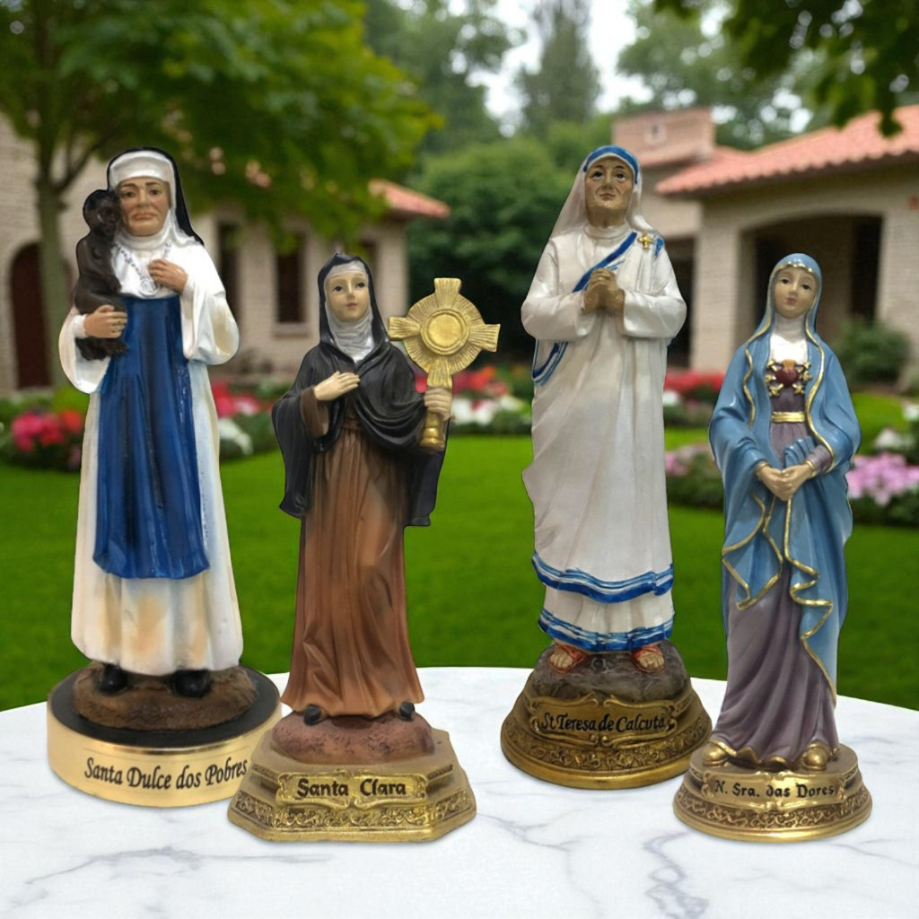 imagem religiosa em resina Santa clara Dulce dos pobre Madre teresa calcuta Nossa senhora das dores 2 tamanhos