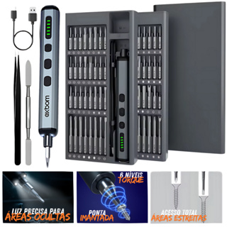 Parafusadeira elétrica de precisão recarregável 68 em 1 Portátil Chave de Fenda ponta imantada em Oferta na Shopee