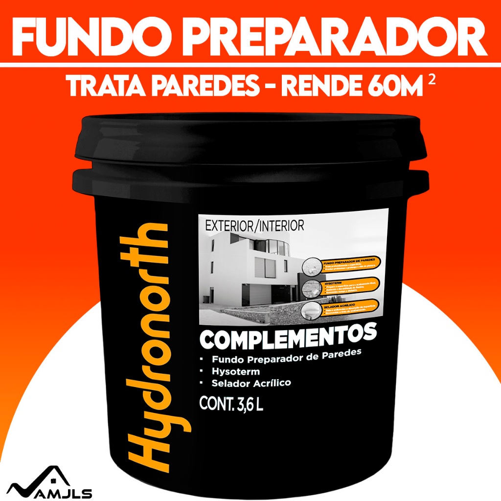 Fundo Preparador De Paredes 3,6 Litros Incolor  Fácil Aplicação Hydronorth