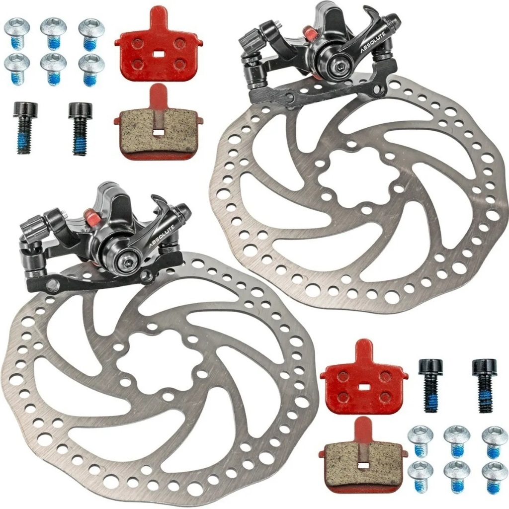 Kit Freio á Disco Mecânico Absolute Disco, Pinça e Rotor 160mm - Bike Mtb Aro 26 ou 29