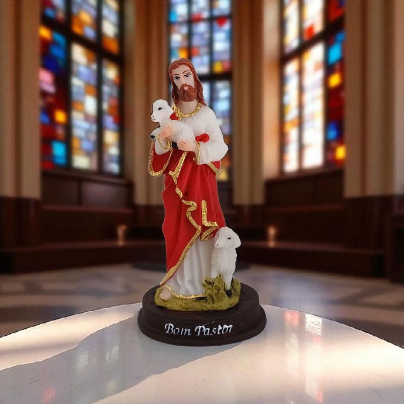 Imagem de Jesus Cristo Bom Pastor 11cm de Resina