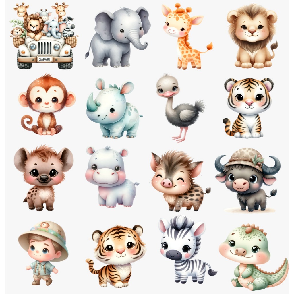 DTF 16 Apliques Termocolantes Colar Em Tecidos  Roupas Toalhinhas de bebe Natal Safari Menina Safari Menino Futebol