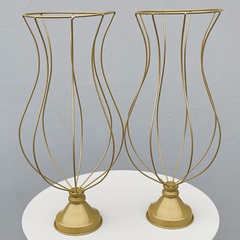 Kit 2 Vasos Armação 35 e 45cm Jarros para Pedraria ou Pérolas Decoração Casamento Festa Luxo