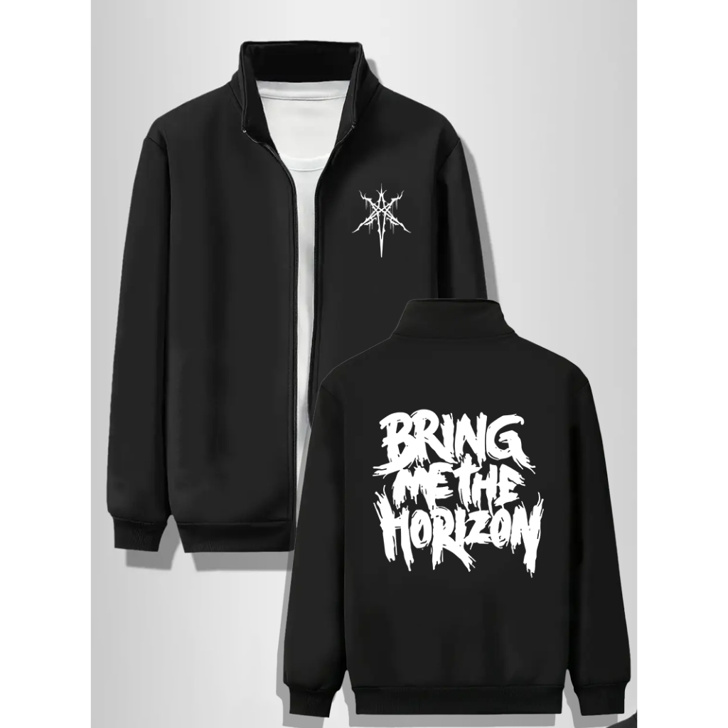 Jaqueta Bomber Masculina Casual banda rock bring me the horizon Moderna Com Elastano