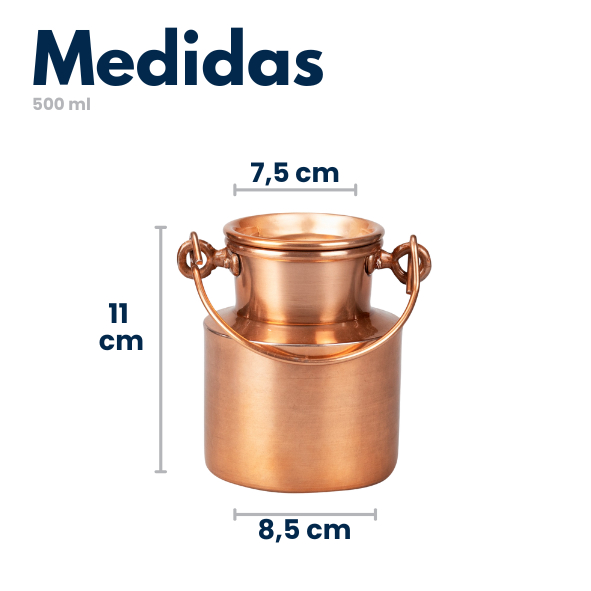 Latão de Leite Alumínio Cor Cobre Leiteira Fazenda