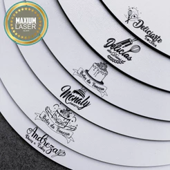 Kit 5 Cake Board Personalizado com Logo MDF Branco 3mm Confeitaria Tabuleiro