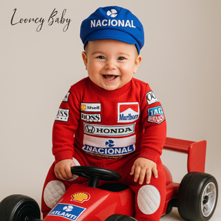 Macacão De Roupa de Bebê Fantasia Fórmula 1 Corrida Piloto + Boina em Oferta na Shopee