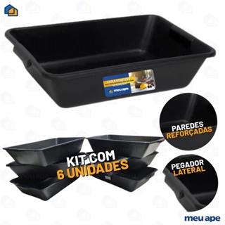 6 Caixa Plástica Retangular Reforçada 20L – Multiuso para Massa, Areia, Obras e Gato em Oferta na Shopee