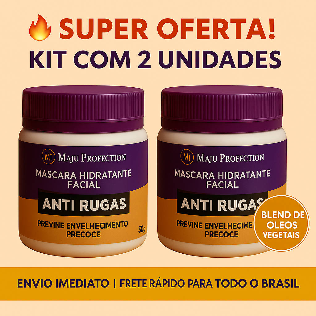 Kit Com 2 Máscara Facial Anti Rugas Maju Profection em Oferta na Shopee