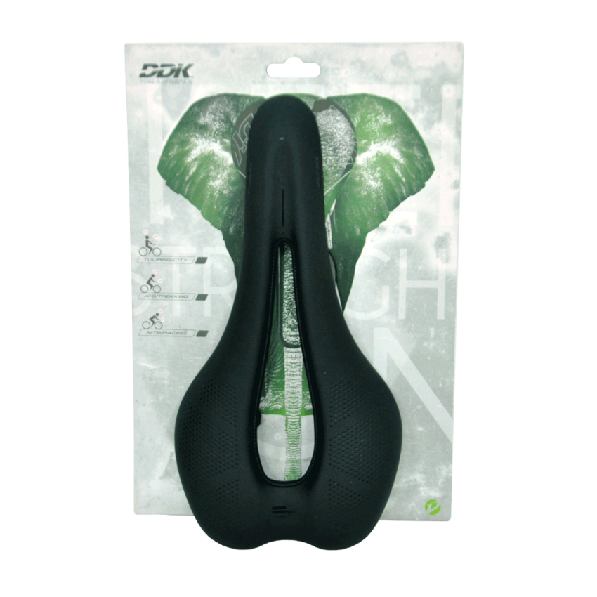 SELIM MTB C/ FURO CENTRAL S/ CARRINHO LARGURA 140MM COMPRIMENTO 269MM DDK-3231F1 - PRETO - DDK