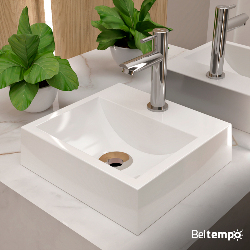 Cuba Pia de Apoio Sobrepor Quadrada 32x30 Banheiro Lavabo Beltempo BT-2002 em Oferta na Shopee