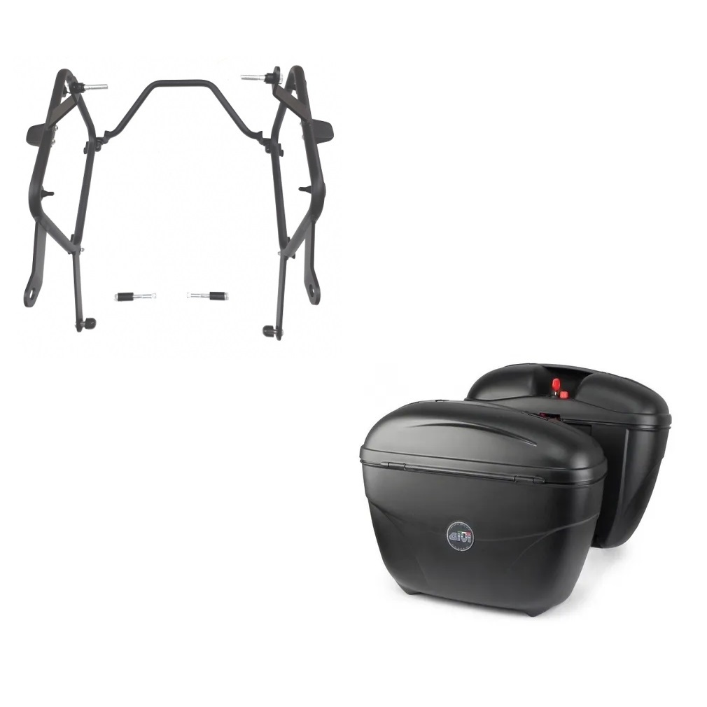 Suporte Lateral Chapam + Par de Bau 21 Litros Givi E21 - Royal Enfield Meteor 350