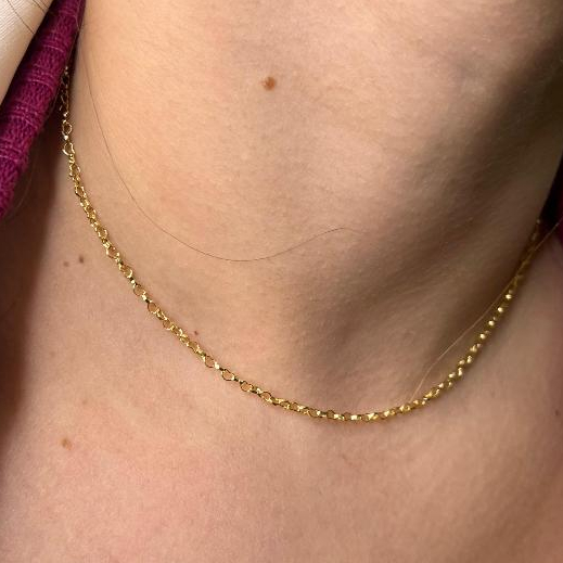 Choker Elos de Coração Fininho – Banhado a Ouro 18k em Oferta na Shopee