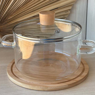 Caçarola Antiaderente Panela de Vidro com tampa 1,8L Resistente ao fogo em Oferta na Shopee