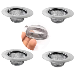 Kit 4 Ralos Pia Grande 11cm Inox Cesto Com Borda Cozinha Oz