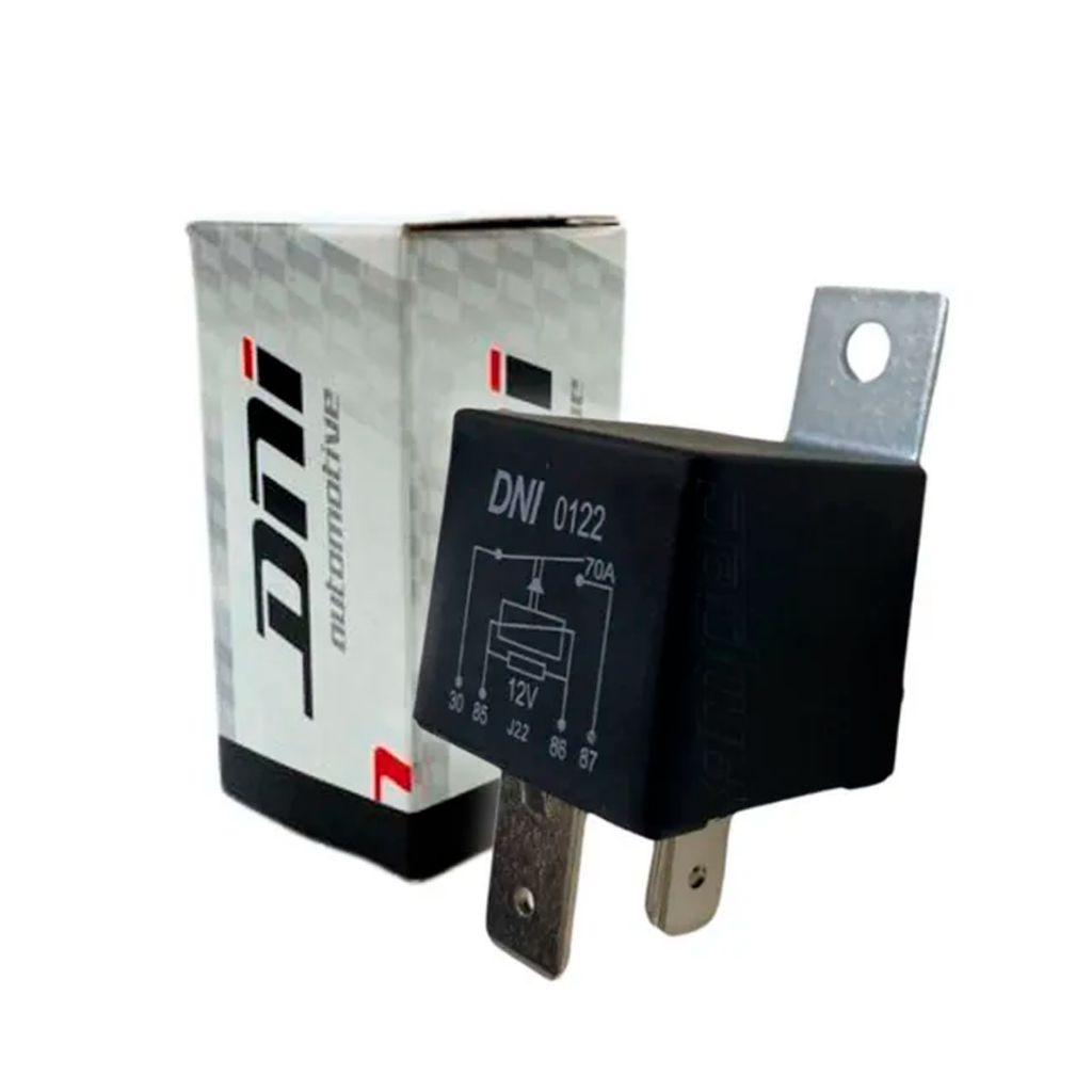 Rele Auxiliar Universal 12v 70a 4 Terminais Suporte Dni0122 em Oferta na Shopee
