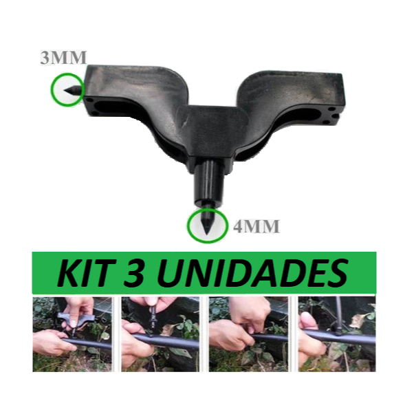 Kit 3 Furador Mangueira Microtubo Gotejadores Irrigação