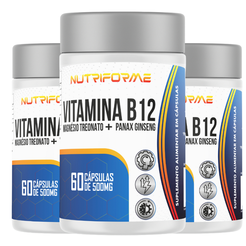 Vitamina B12 + Mag Treonato + Panax 500mg 60 Cápsulas | Nutriforme