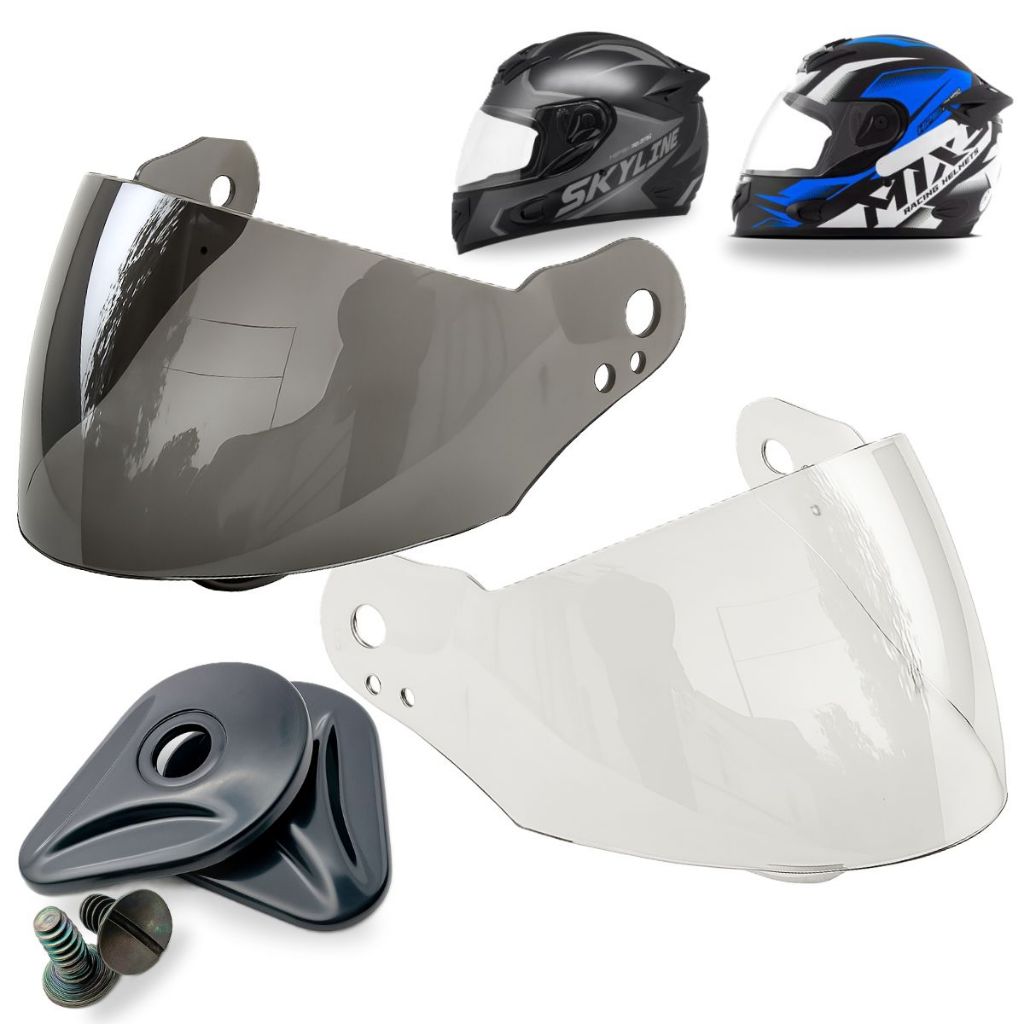 Par de Viseiras Polivisor Para Capacete Raptor Mixs Mx2 Storm Skyline  + Reparos Laterais em Oferta na Shopee