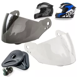 Par de Viseiras Polivisor Para Capacete Raptor Mixs Mx2 Storm Skyline + Reparos Laterais