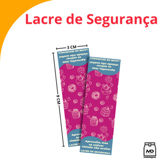 LACRE DE SEGURANÇA  TEMA DOCE DOCERIA DOCINHOS COOKIES C/ 500 UNIDADES em Oferta na Shopee